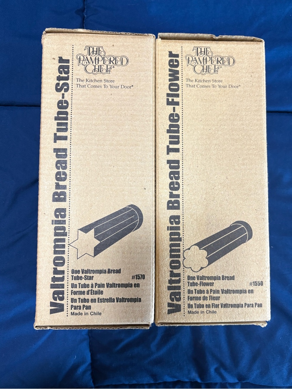 Pampered Chef Valtrompia Tin Bread Tube, Star Shaped And Flower Shape New